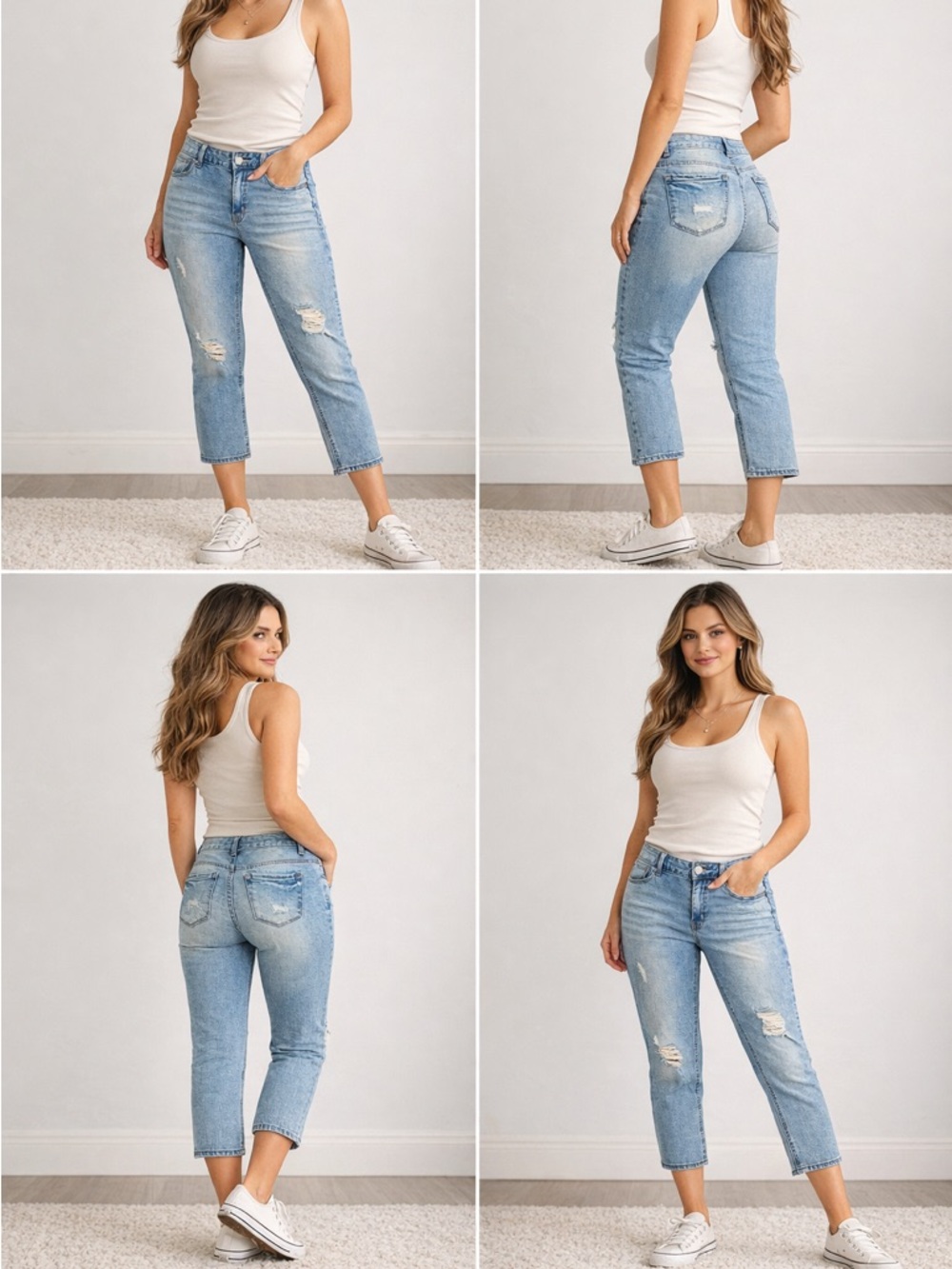 Maurices Distressed Skinny Jeans Size 11/12 Light Wash Mid Rise Stretch